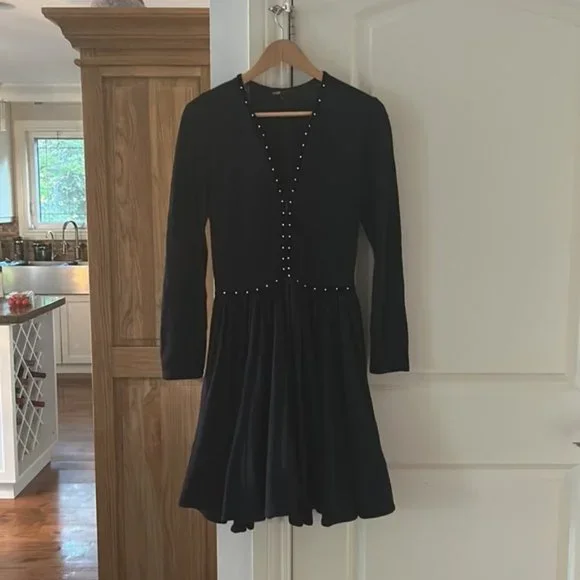 ❌❌SOLD Riska unit long sleeve dress size 3 navy Euc - Picture 4 of 14
